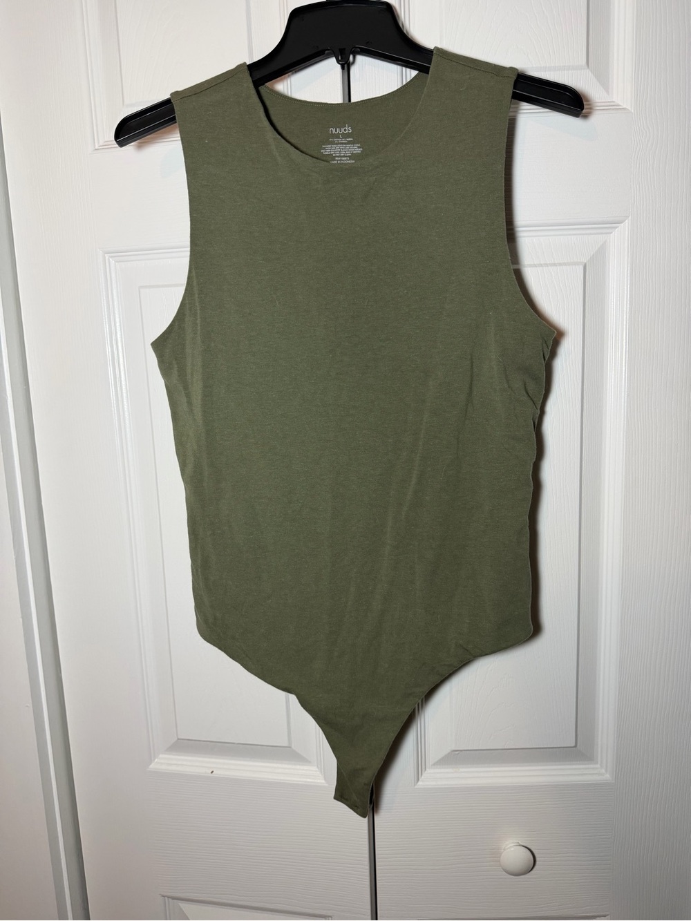 nuuds Olive Tank Bodysuit with Scoop Neck